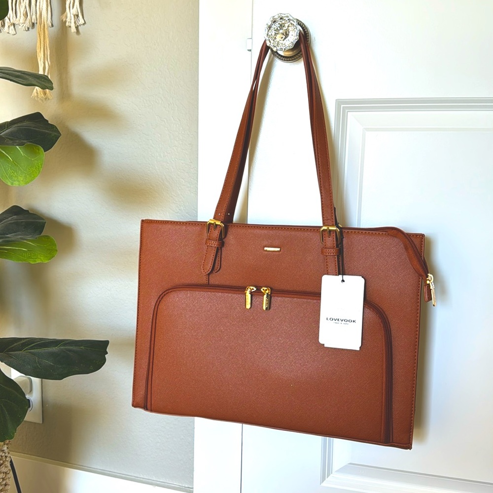 Lovevook Women’s Briefcase Purse Laptop Storage Manufactured Leather